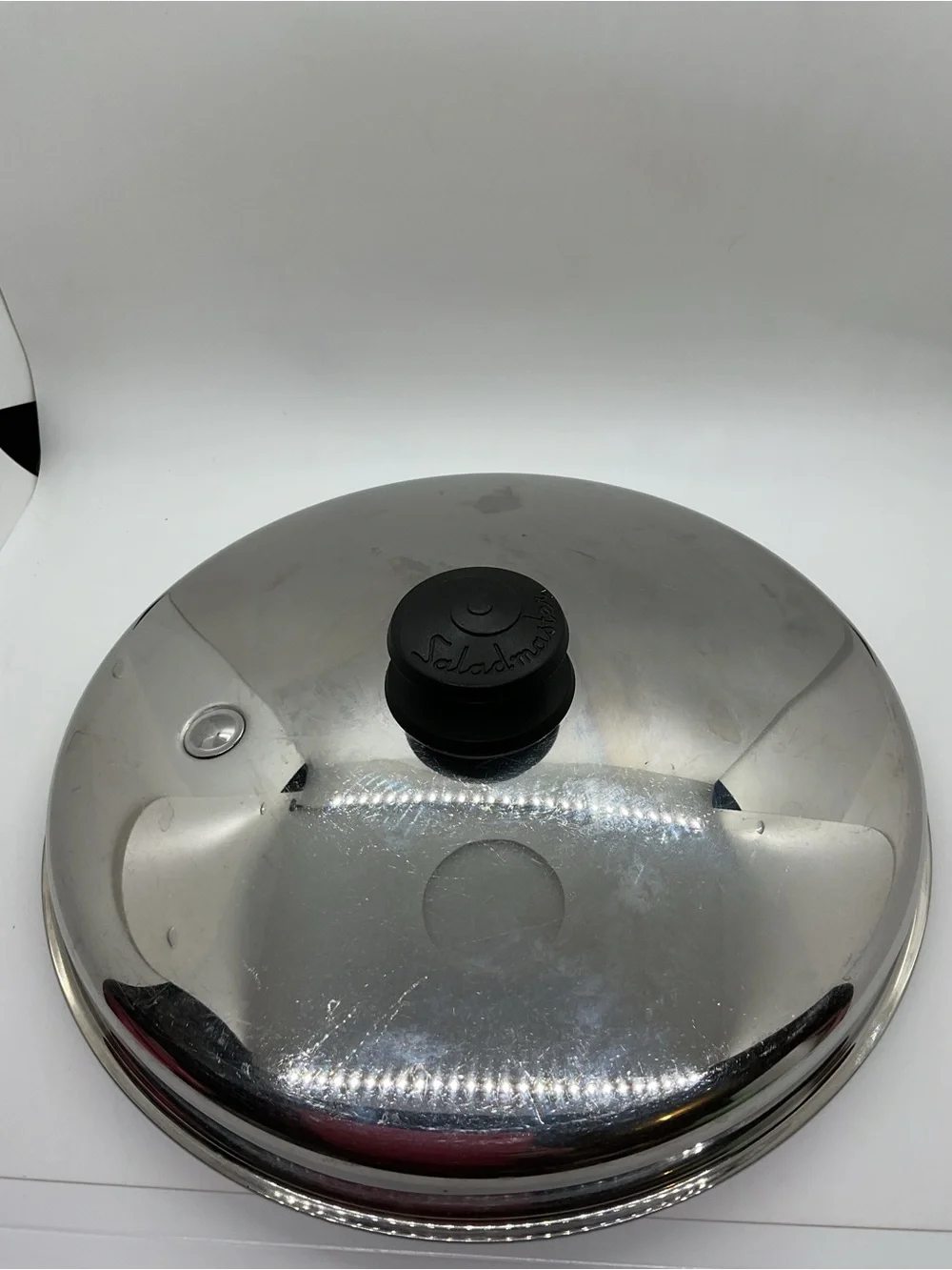 Saladmaster Stainless Steel Frying Pan Lid with Black Knob and Vapo Seal Vent